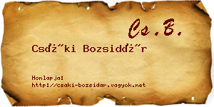 Csáki Bozsidár névjegykártya